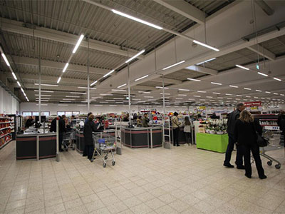 LED line light project in Finnish supermarket