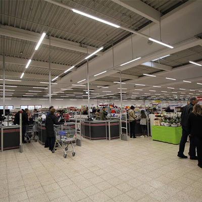 LED line light project in Finnish supermarket